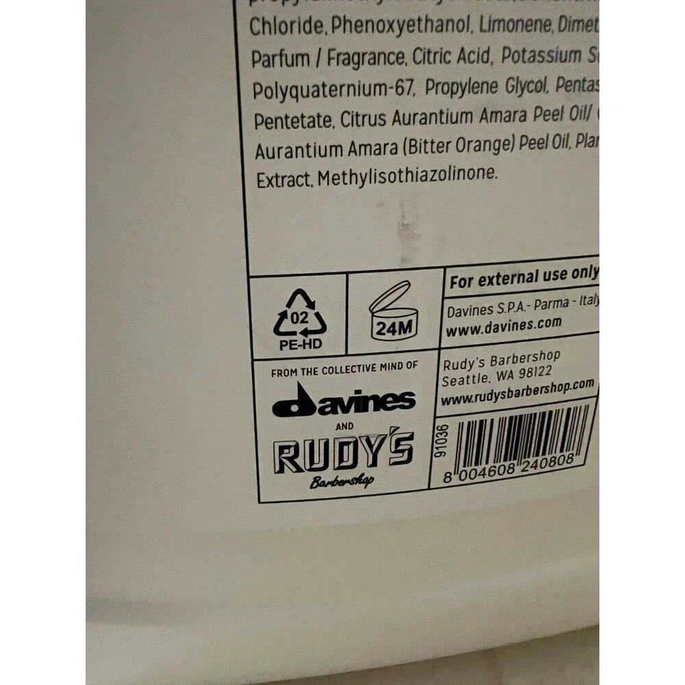 10 pounds Davines & Rudy’s Barbershop #2 Conditioner RB 3825-633 169 oz Salon